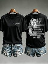 Women's  Vintage Signature Graphic Memorial Print T-Shirt