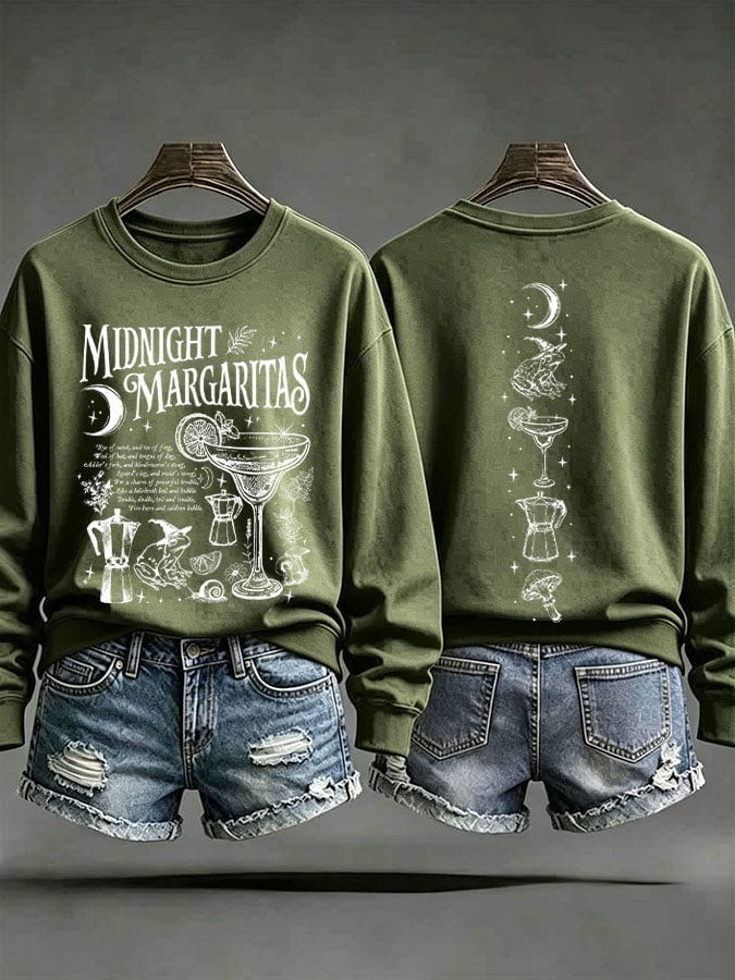 Women's Midnight Margaritas Print Casual Sweatshirt