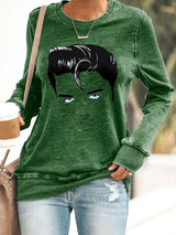 Retro King Of Rock Roll Print Sweatshirt