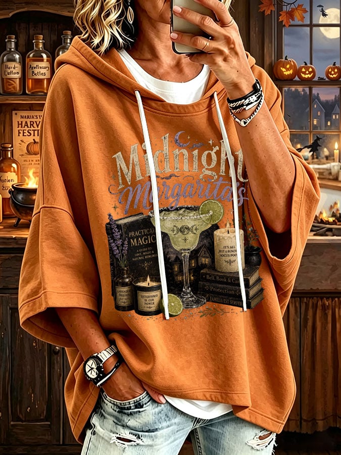 Women's Midnight Margaritas Print Hooded Sweatshirt