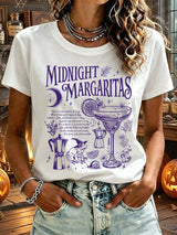 Women's Midnight Margaritas Print Casual T-shirt