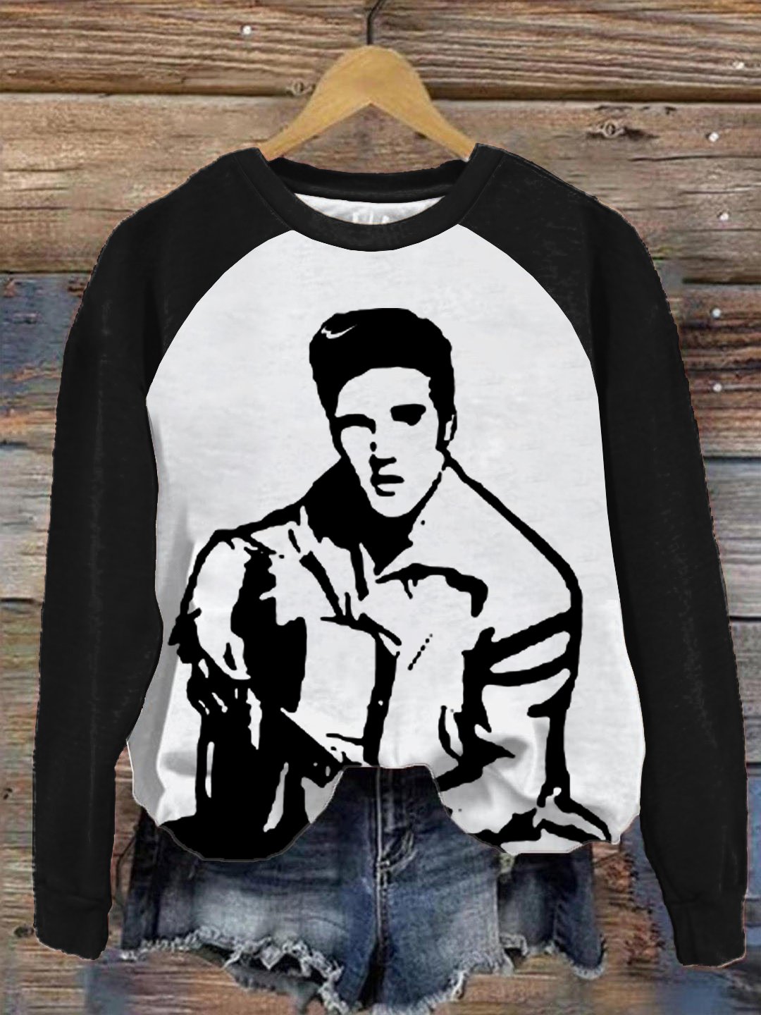 Women's Vintage Printed Round Neck Sweatshirt
