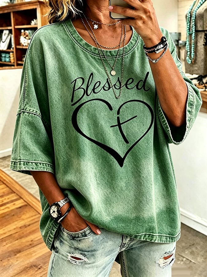 Women's God Is Good Faith Cross Print Hooded Sweatshirt