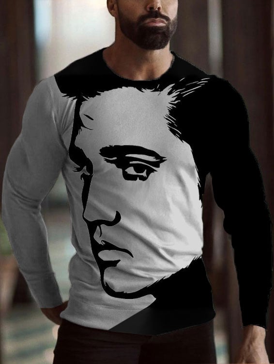 Men's Superstar Printed Casual Long Sleeve T-Shirt