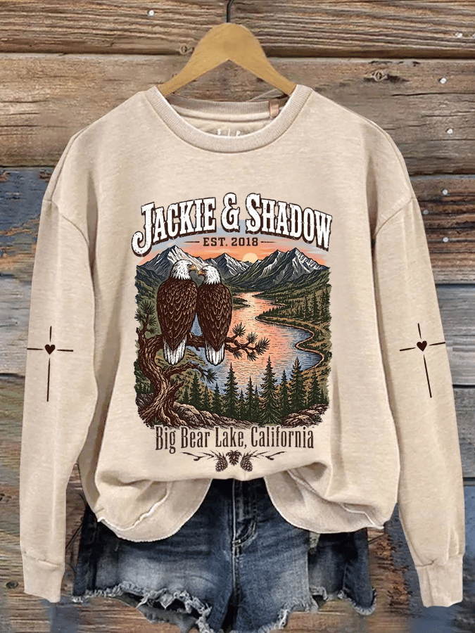 Women's Jackie & Shadow Print Crew-Neck Sweatshirt