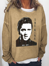 Retro King Of Rock Roll 1935-1977 Print Sweatshirt