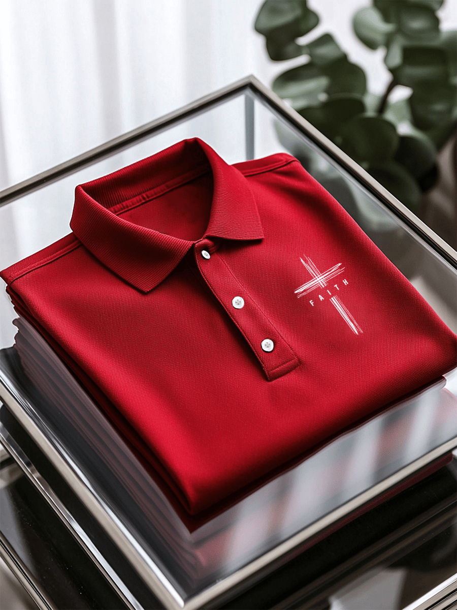 Men's Faith Printed Casual Polo Shirt