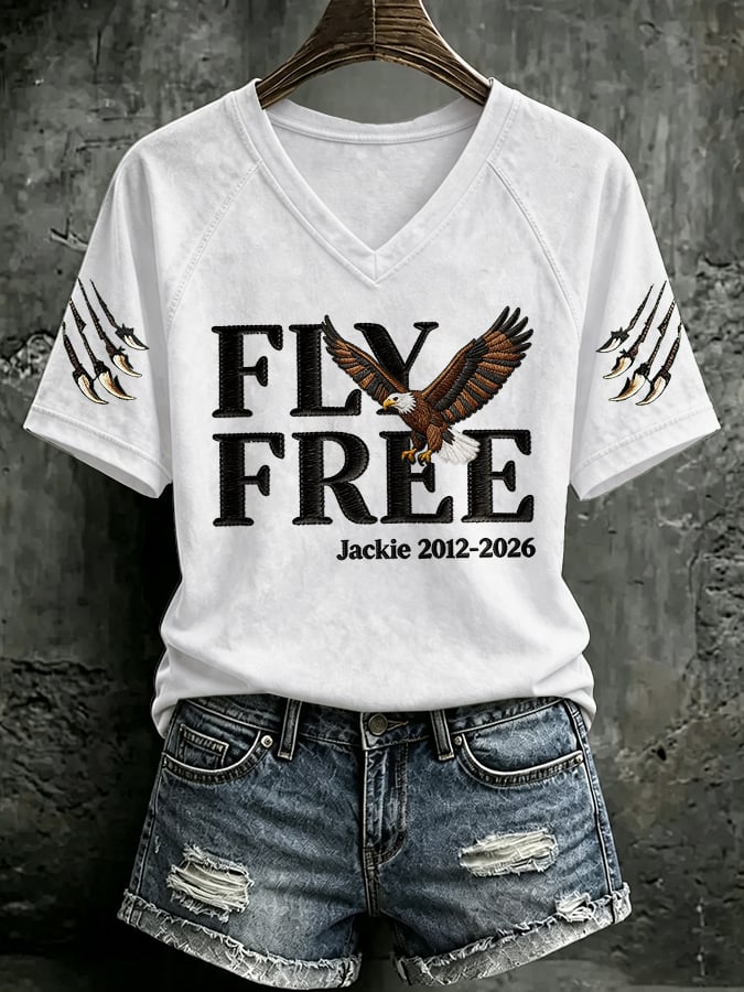 Women's Fly Free Jackie Print Casual T-shirt