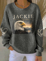Retro Jackie Forever Our Queen Print Sweatshirt