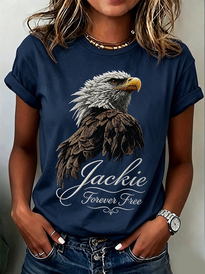 Women'S Casual Bald Eagle "Jackie" Print Top