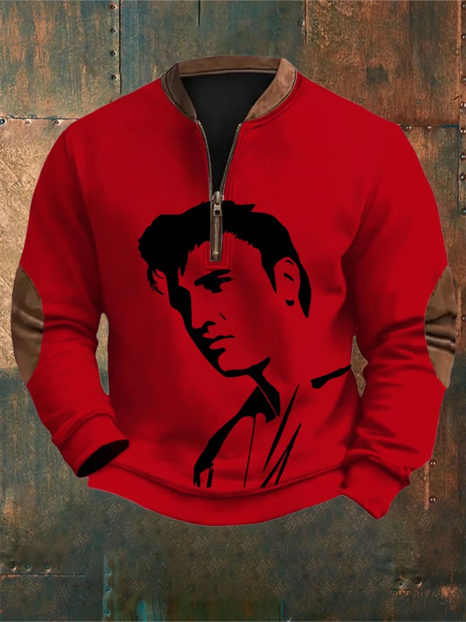 Men's Vintage The King Printed Sweatshirt