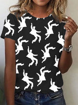 Women's Music Singer Printed Crew Neck T-Shirt