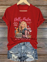 V-Neck Retro Find Out Who You Are And Do It On Purpose A Little Bit Country, A Little Bit Rock 'N' Roll, And A Whole Lot Of Heart. We Will Always Love You Print T-Shirt