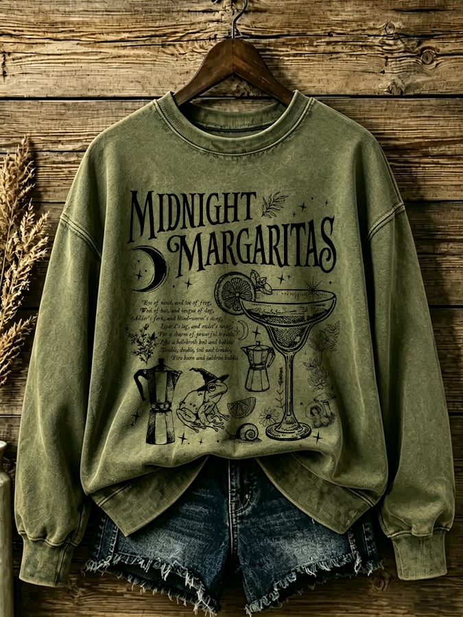 Women's Midnight Margaritas Print Casual Sweatshirt