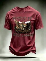 Men's HER WINGS MAY REST Print Crew-Neck T-Shirt