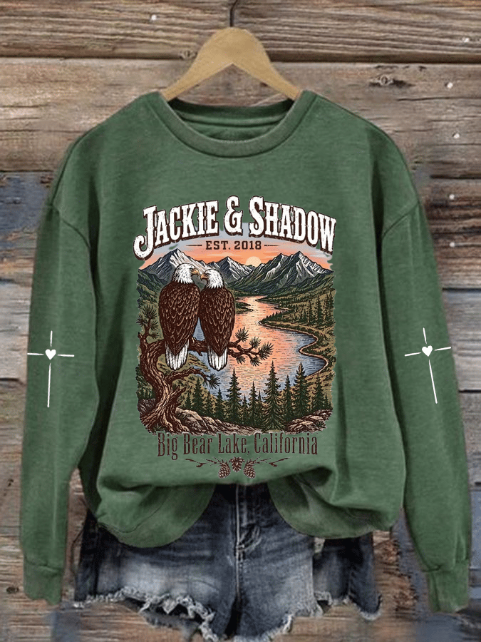 Women's Jackie & Shadow Print Crew-Neck Sweatshirt