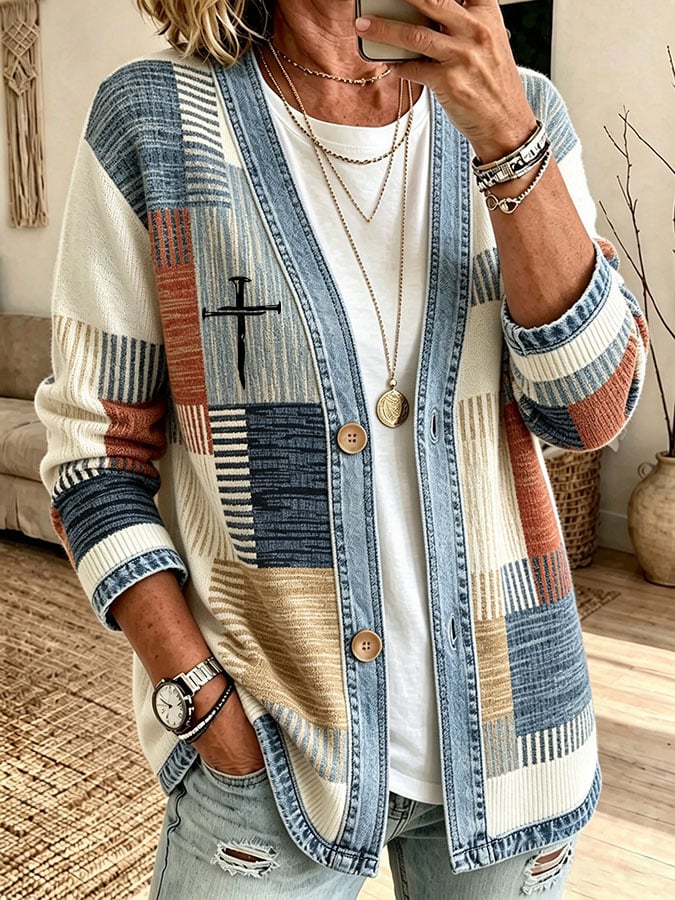 Women's Casual Printed Cardigan
