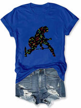 Women's King Of Music Print Round Neck Short Sleeve T-Shirt