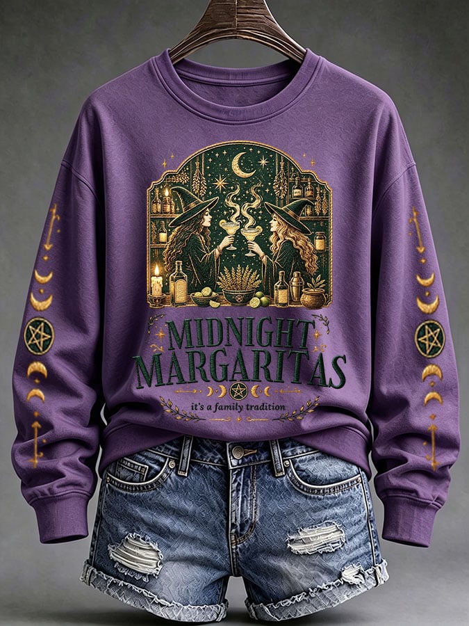 Women's Midnight Margaritas Print Casual Sweatshirt