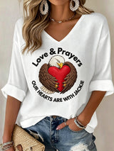 Women's Jackie The Eagle Print V Neck Top
