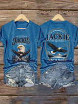 V-Neck Retro In Loving Memory Of Jackie The Bald Eagle Fly In Peace 2012-2026 Print T-Shirt