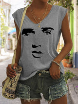Women's Legendary Singer Actor Silhouette Sleeveless Tee
