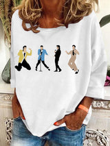 Retro King Of Rock Roll Print Sweatshirt