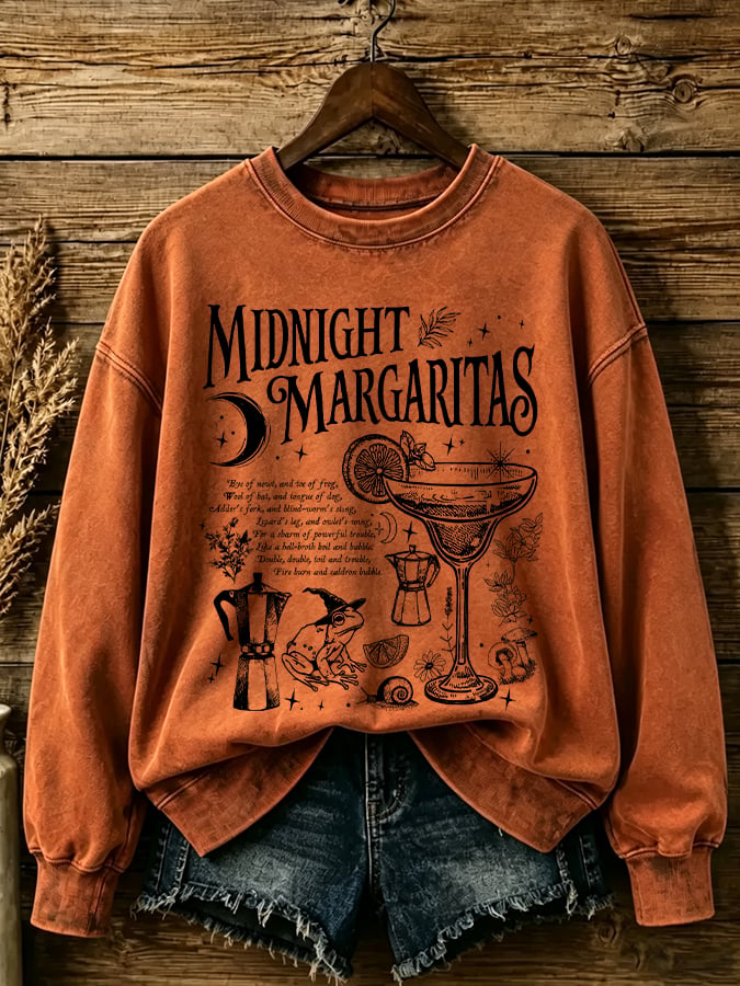 Women's Midnight Margaritas Print Casual Sweatshirt