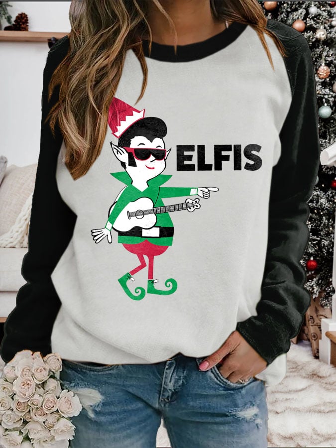 Women's Musical Note King Of Rock Roll Print Casual Sweatshirt