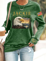 Retro Jackie Forever Our Queen Print Sweatshirt