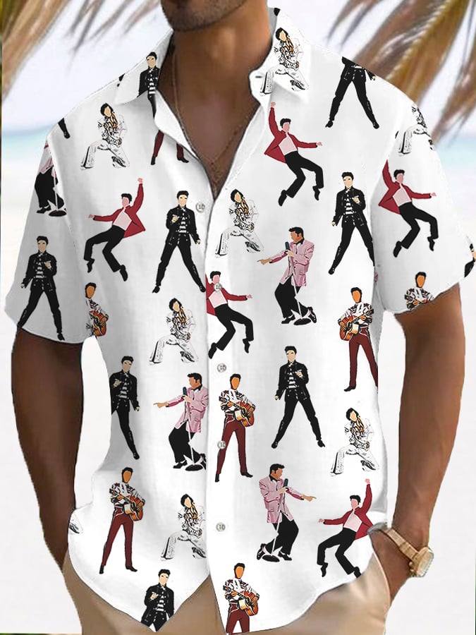 Men's music print shirt