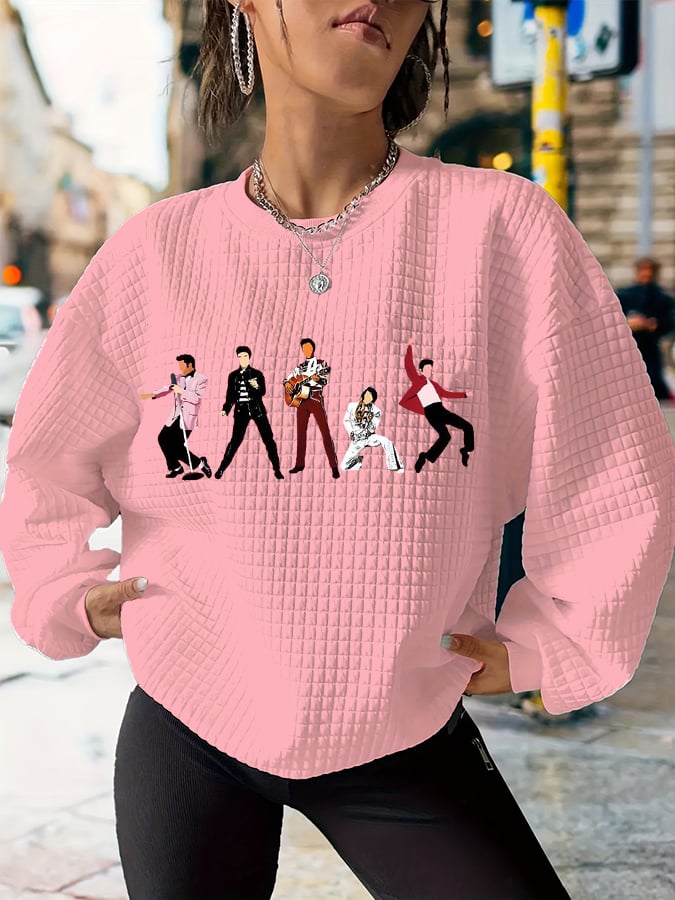 Women's Superstar Print Waffle Sweatshirt