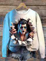 Women's Music King Print Sweatshirt