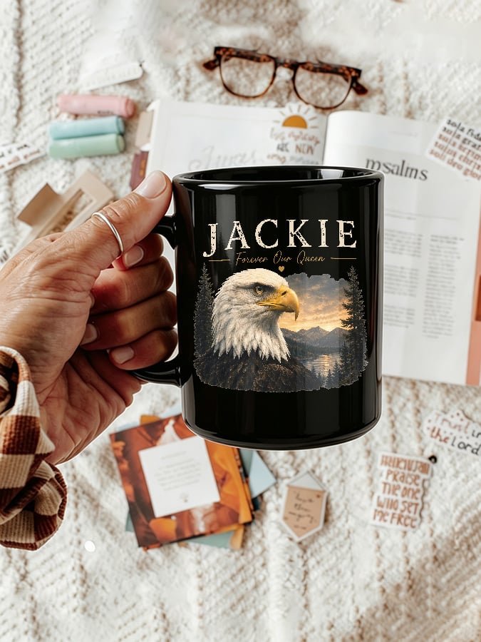 Retro Jackie Forever Our Queen Print Mug