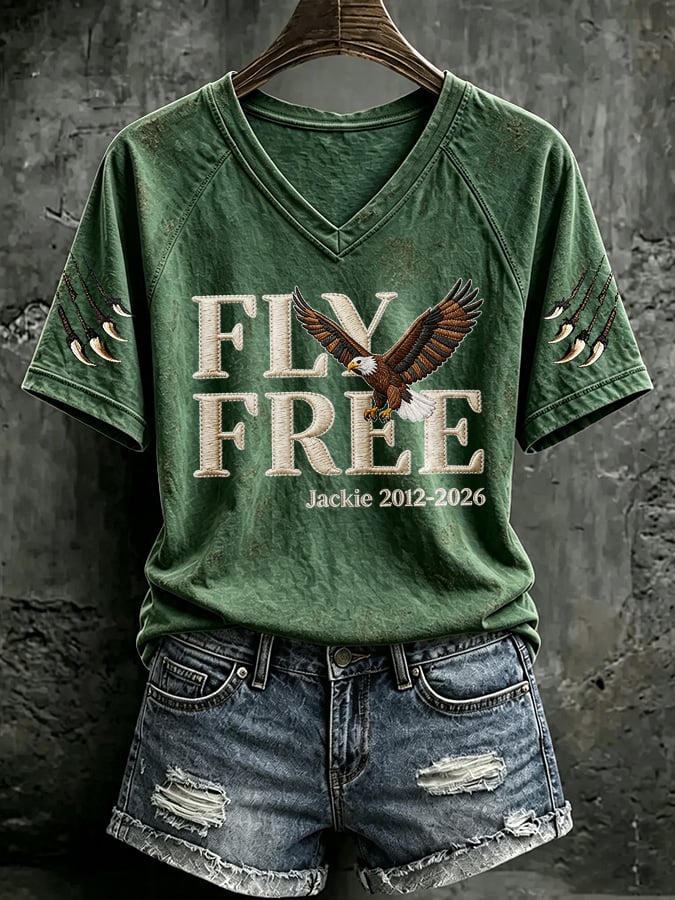 Women's Fly Free Jackie Print Casual T-shirt