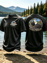 Men's Retro Jackie And Shadow Bald Eagle Printed Casual T-Shirt