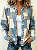 Women's Casual Printed Knit Cardigan