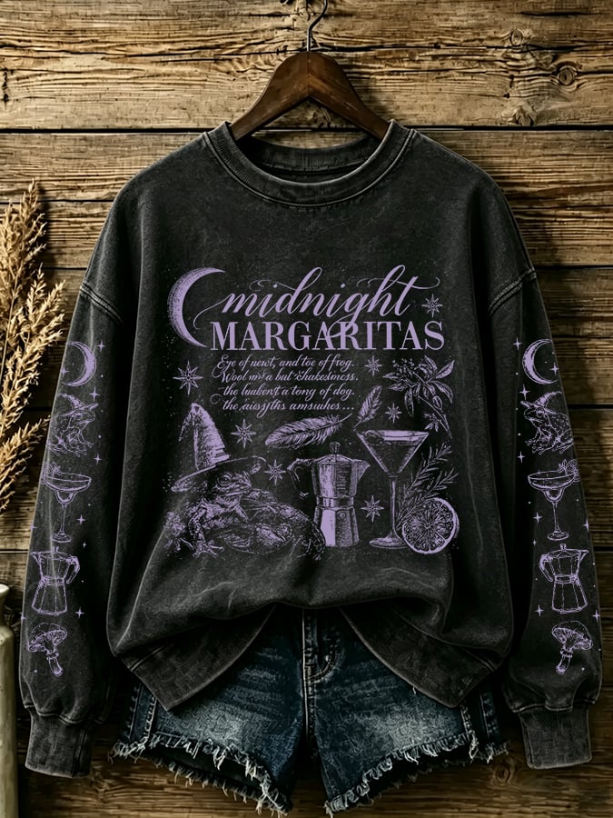 Women's Midnight Margaritas Print Casual Sweatshirt