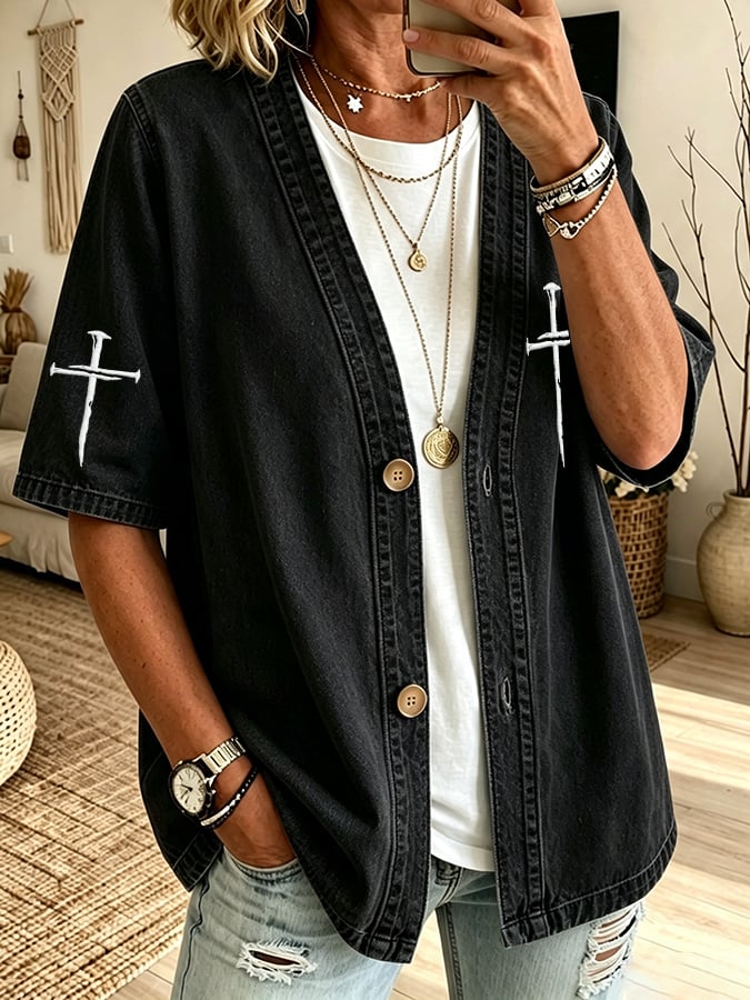 Women's Faith  Print Cardigan