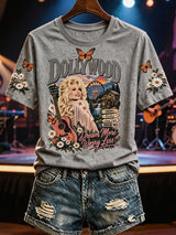 Women'S Country Cowgirl Dolly Commemorative Print T-Shirt