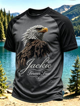 Men'S Casual Bald Eagle "Jackie" Print Crew-Neck Short-Sleeve T-Shirt