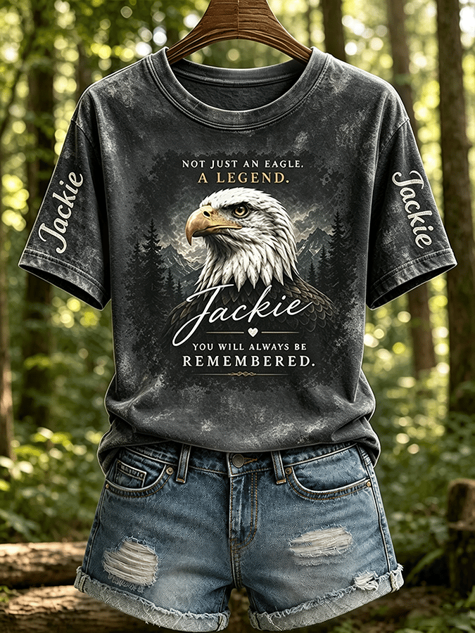 Women's Retro Fly Strong Jackie Print Raglan Short-Sleeved T-Shirt