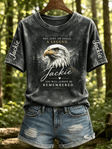 Women's Retro Fly Strong Jackie Print Raglan Short-Sleeved T-Shirt