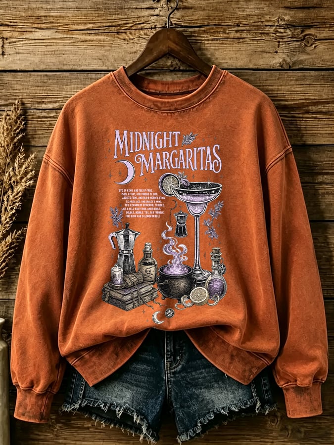 Women's Midnight Margaritas Print Casual Sweatshirt