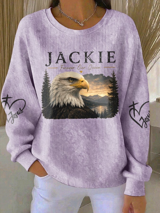 Retro Jackie Forever Our Queen Print Sweatshirt