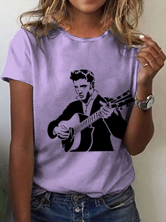 Women's Retro Music Star Print T-Shirt