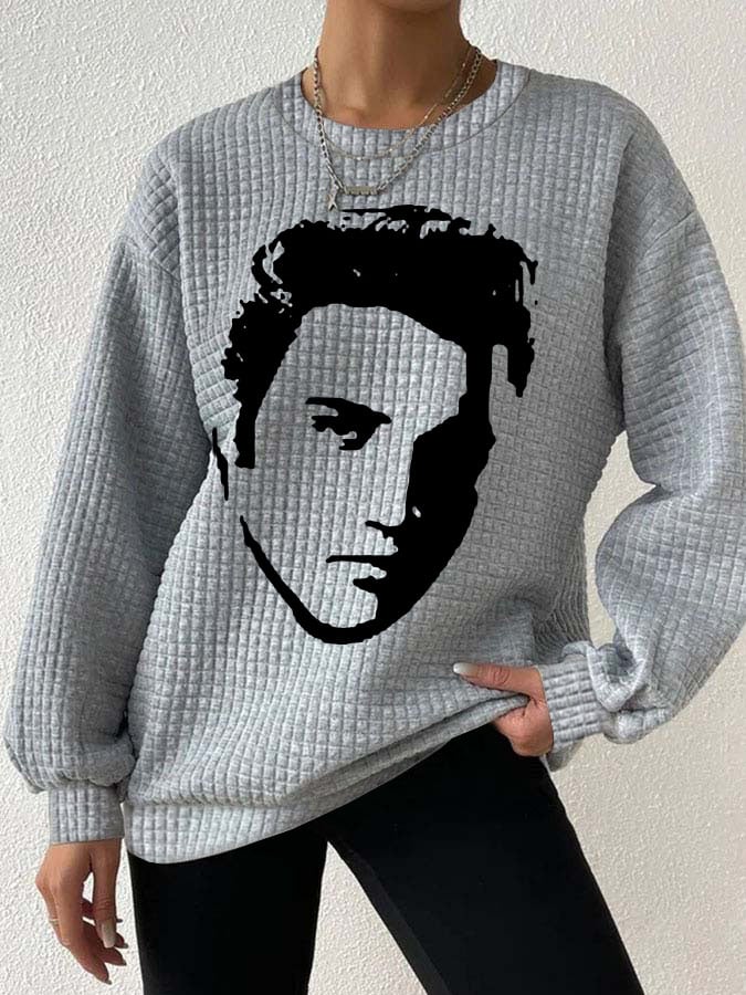 Women's Vintage Print Long Sleeve Sweatshirt