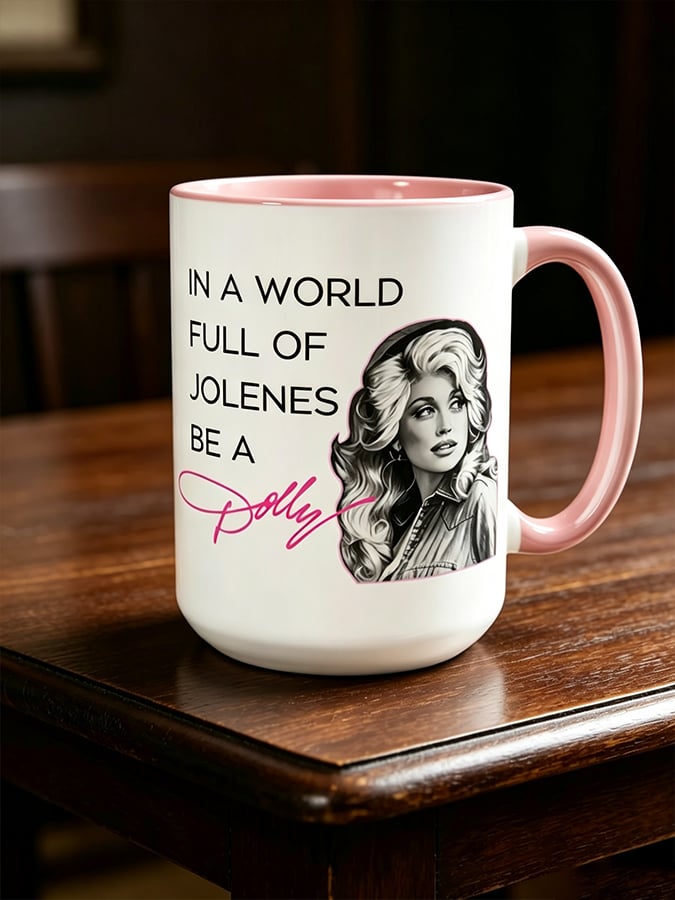 Retro Country Music Legend Tribute  In A World Full Of Jolenes Be A Dolly Print Mug