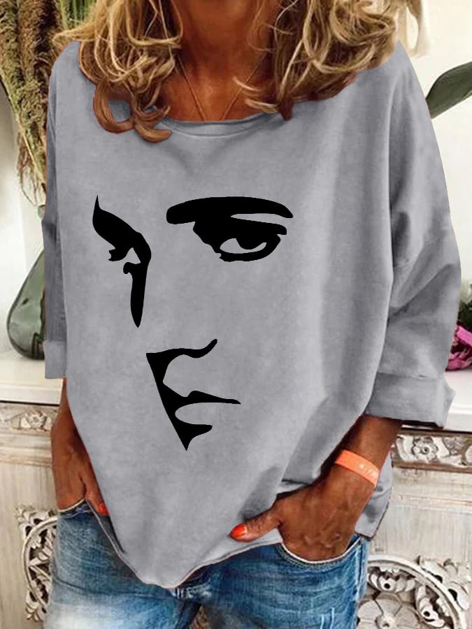 Retro King Of Rock Roll Print Sweatshirt