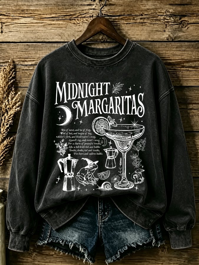 Women's Midnight Margaritas Print Casual Sweatshirt